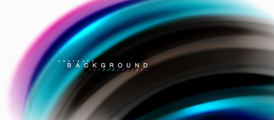 Fluid liquid mixing colors concept on light grey background, curve flow, trendy abstract layout template for business or technology presentation or web brochure cover, wallpaper