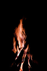 Fire on a black background