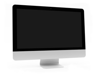Modern computer screen on white background 3D rendering