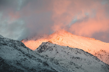 Morning enlightened Mountains