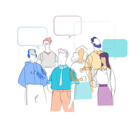 Gruppo di Persone che discutono di  notizie ed Eventi di Attualità