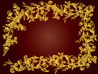 traditional curled gold frame