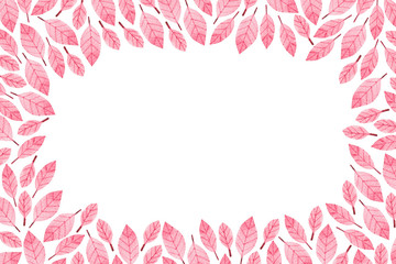 Autumn Background With Pink Leaves