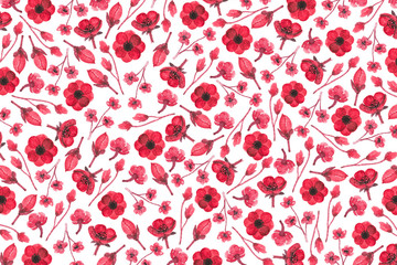 Floral Pattern In Watercolor