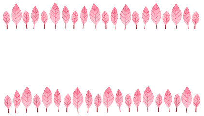 Autumn Frame Made Of Watercolor Leaves On White Background