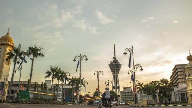 Timelapse of Alor Setar Tower in Alor Setar, Kedah in between Balai Nobat and Menara Jam Besar Alor Setar.