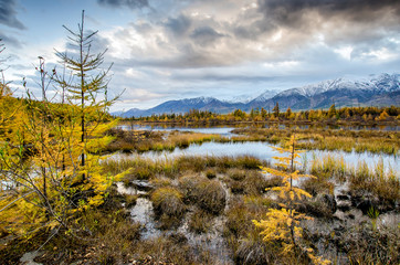 Lake and mountains of Siberia
