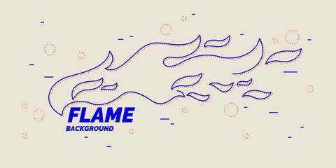 Modern poster with the flame from lines in minimalistic flat style on light background.