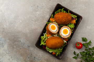 Meatballs with minced meat stuffed with boiled egg.