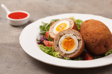 Meatballs with minced meat stuffed with boiled egg.