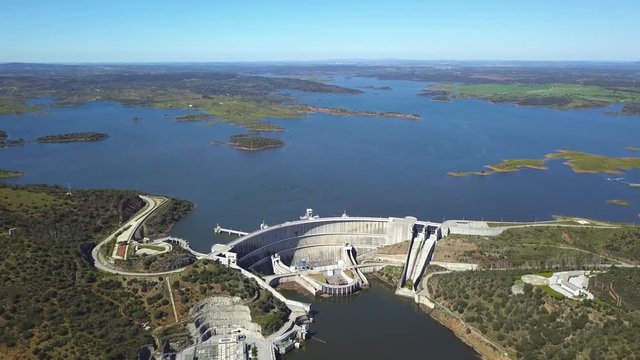 Drone shot of Barragem do Alqueva in Alentejo, Portugal