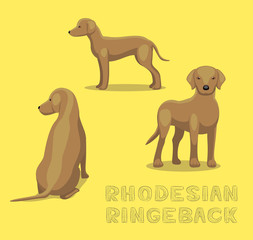 Dog Rhodesian Ringeback Cartoon Vector Illustration
