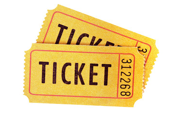 Yellow ticket isolated white background. © david_franklin