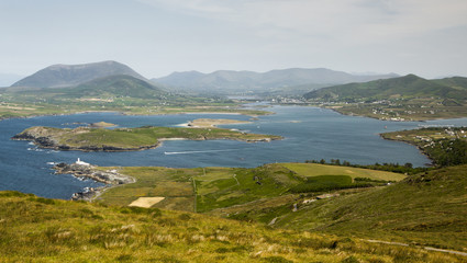 The Island of Valentia (in Gaelic Dairbhre), west of Ireland. Iveragh Peninsula (County Kerry). Bridge located in Portmagee. Ferry Knightstown.