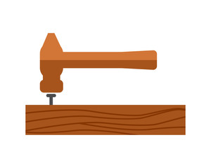 hammering nails construction repair fix engineering tool equipment image vector icon logo