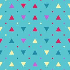 Seamless pattern with triangles on a blue background. Vector repeating texture. - 213013928