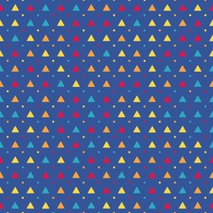 Seamless pattern with triangles on a blue background. Vector repeating texture. - 213013937