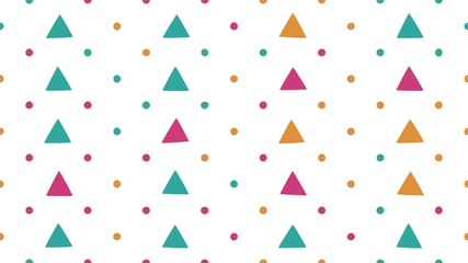 Seamless pattern with triangles of spring colors on a white background. Vector repeating texture. - 213014178