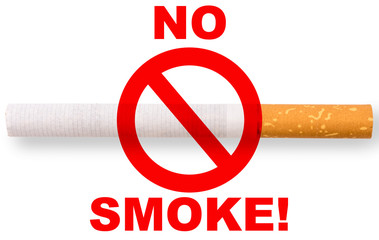 Symbol für Raucherschutz mit den Worten No Smoke