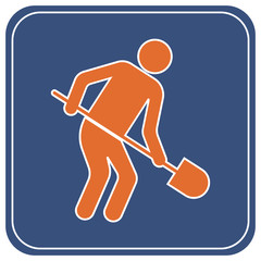 Digger with shovel icon