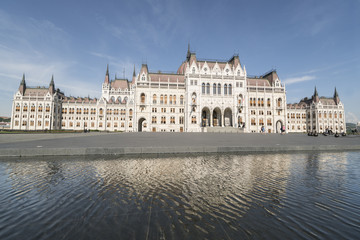 Fototapeta na wymiar the Hungarian parliament building on Kossuth Square in Budapest, Hungary