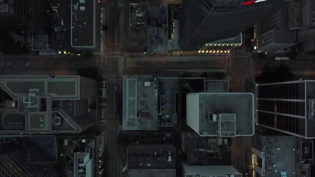early morning, downtown vancouver buildings drone footage