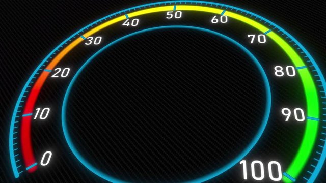 Futuristic meter or indicator. Conceptual 3D animation