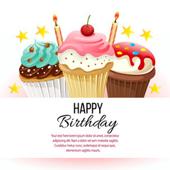 celebrate happy birthday with sweet muffin