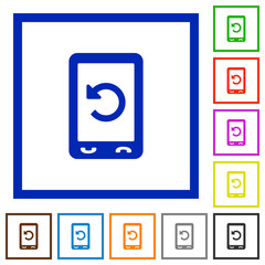 Mobile redial flat framed icons