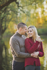 Fototapeta premium Happy loving couple on a background of water 1425.