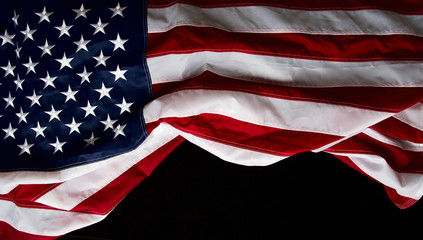 Fototapeta premium US flag black Background