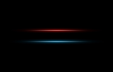 Red And Blue Glowing Neon Lights Line Abstract Banner Wallpaper Background Template. Vector