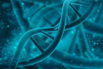 3d render of dna structure, abstract background