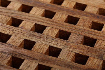 Grill from wooden planks. Abstract background