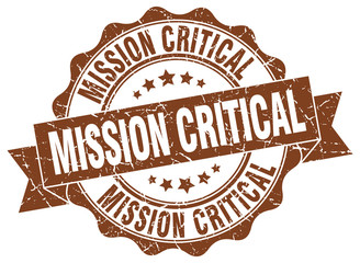 mission critical stamp. sign. seal - obrazy, fototapety, plakaty
