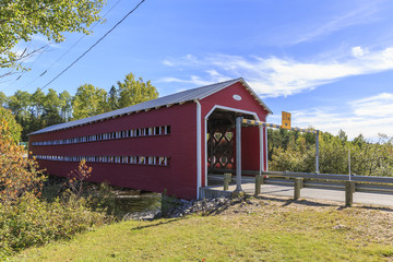 The Ducharme covered bridge over the Bostonnais-river, near La Bostonnais, Qu&eacute;bec, Canada