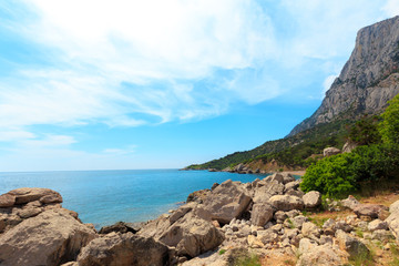 Fototapeta na wymiar Beautiful landscape of Rocks , sea and blue sky