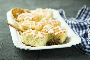 Homemade cake with orange and spices