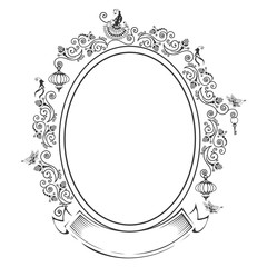 Lacy frame with a bird