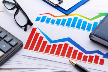 business chart showing financial success