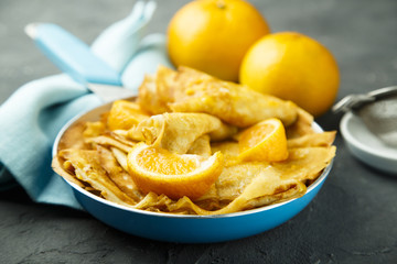 Pancakes with orange, or Crepes Suzette