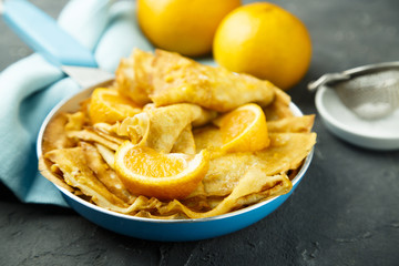 Pancakes with orange, or Crepes Suzette