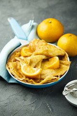 Pancakes with orange, or Crepes Suzette
