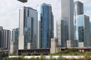 Fototapeta premium Building view, skyline, from river