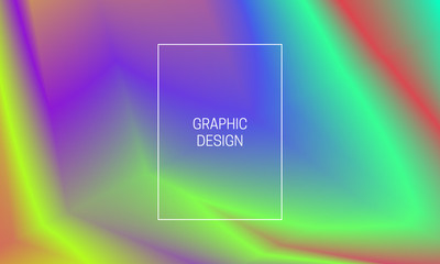 Vector blurred holographic background. Gradient cover design. Bright iridescent backdrop.