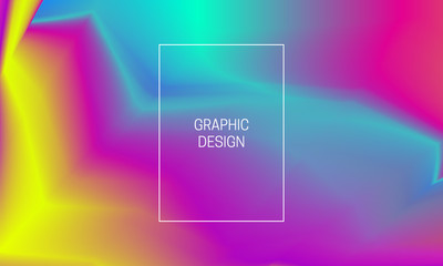 Vector blurred holographic background. Gradient flash cover design. Bright iridescent backdrop.
