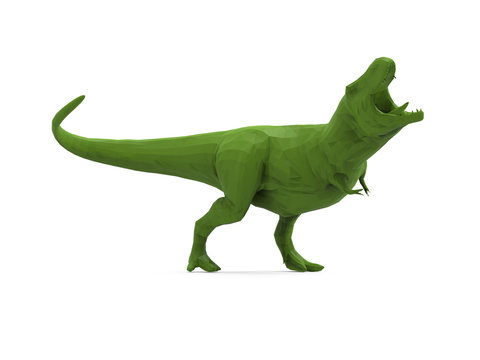 Low Poly T-Rex Dinosaur 3D Render