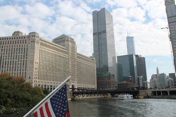 Obraz premium Building view from Chicago river