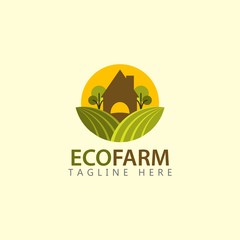 Eco Farm Logo Vector Template Design Illustration