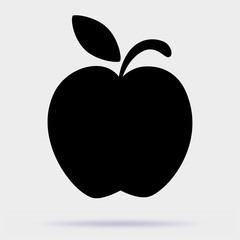 Apple Icon in trendy flat style isolated on grey background